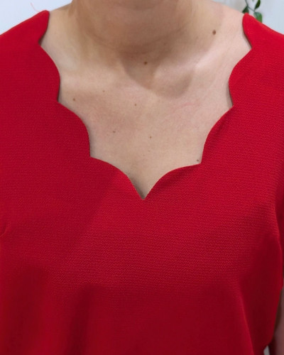 Blouse femme Emmanuelle rouge foncé