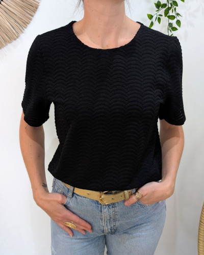Blouse femme noire ajourée Honorine