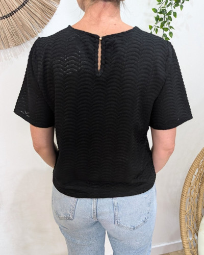 Blouse femme noire ajourée Honorine