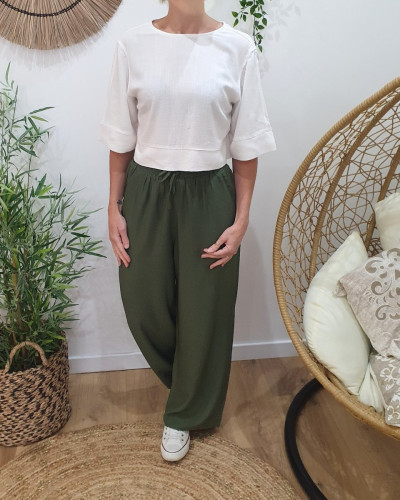 Blouse femme blanche dos noué Athelia