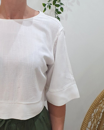 Blouse femme blanche dos noué Athelia