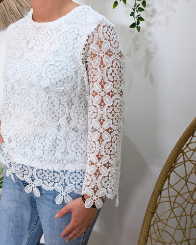 Blouse femme blanche broderie