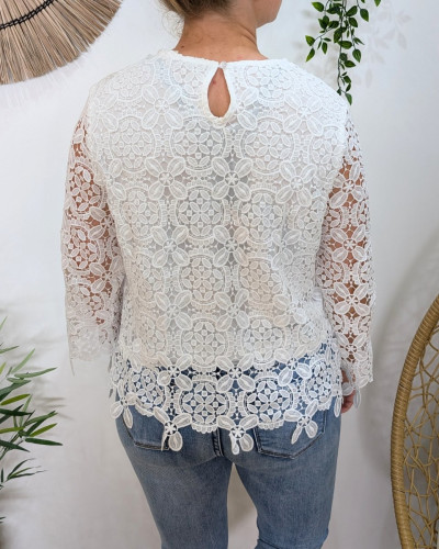Blouse femme blanche broderie