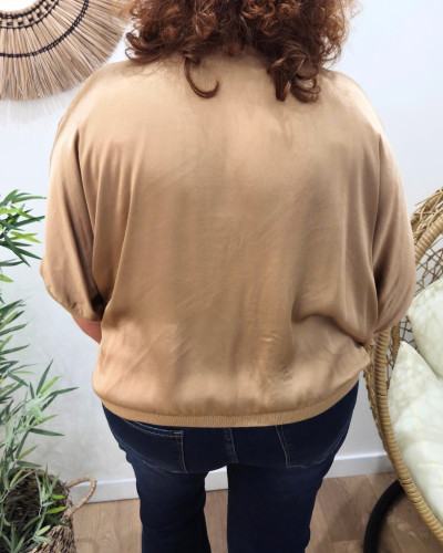 Blouse femme boutonnée satinée