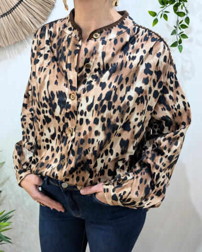 Chemisier femme fluide léopard Adèle