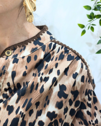 Chemisier femme fluide léopard Adèle