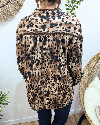Chemisier femme fluide léopard Adèle