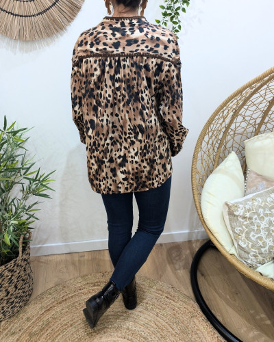 Chemisier femme fluide léopard Adèle
