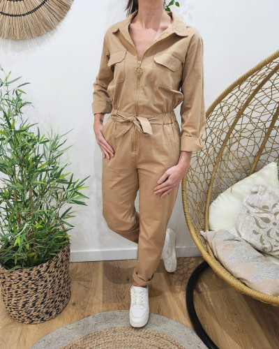 Combinaison camel femme manches longues Mahe 25309