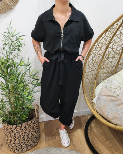 Combinaison femme grande taille coton lin Rosita