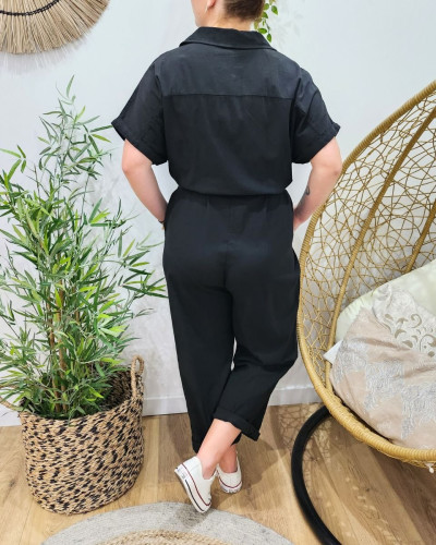 Combinaison femme grande taille coton lin Rosita