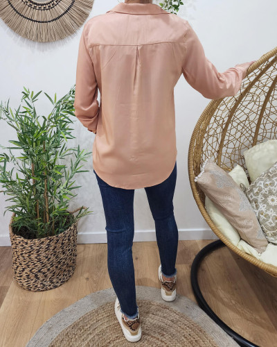 Chemisier femme sales rose poudré