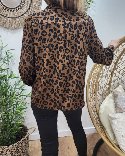 Chemisier shop motif leopard