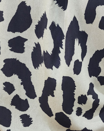 Chemisier femme grande taille femme kaki motif leopard noir