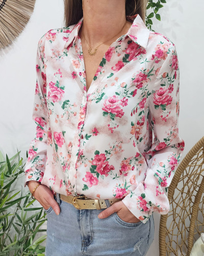 Chemisier femme fleuri rose Jasmine 21467