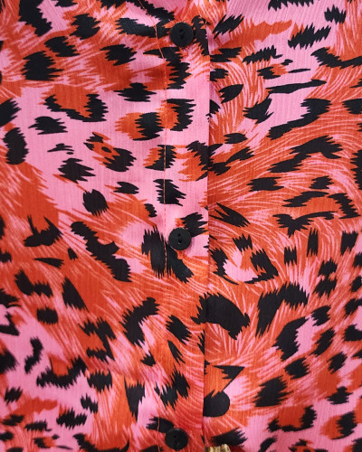 Chemisier femme léopard rouge et rose
