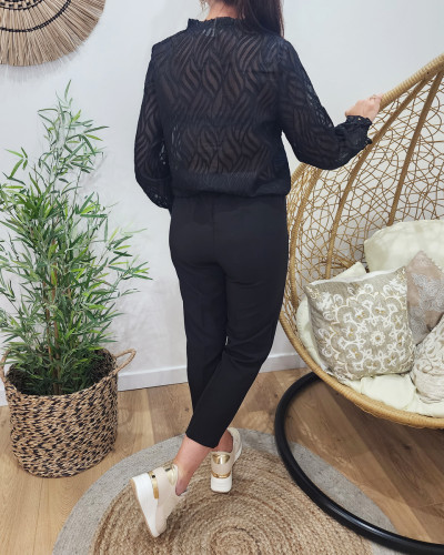 Chemisier femme noir Laia