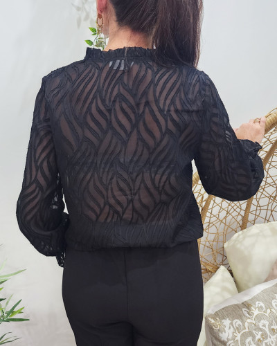 Chemisier femme noir Laia