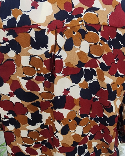 Chemisier femme bordeaux marine camel Véronica