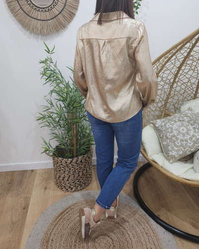 Chemisier femme lamé doré