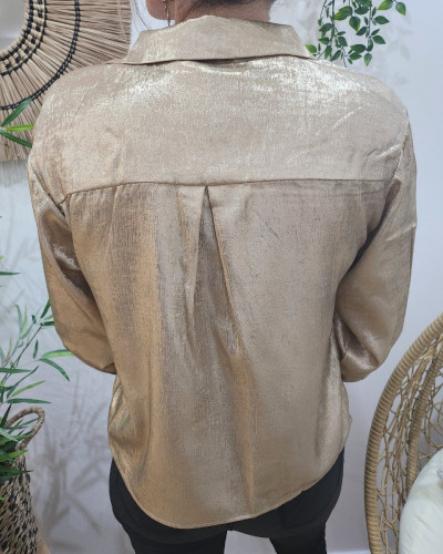 Chemisier femme lamé doré