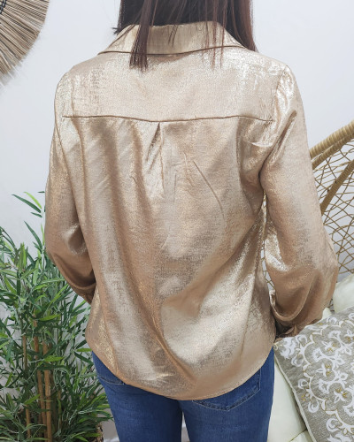 Chemisier femme lamé doré