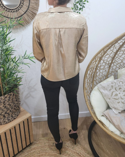 Chemisier femme lamé doré