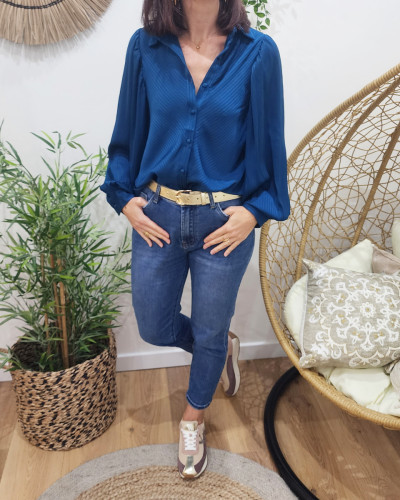 Chemisier femme bleu Andréa