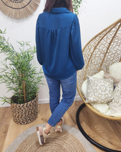 Chemisier femme bleu Andréa