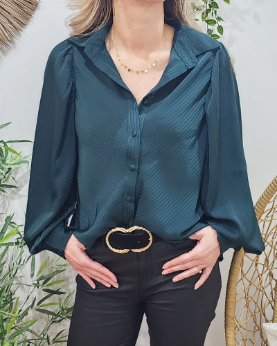 Chemisier femme vert bouteille Andrea 24791