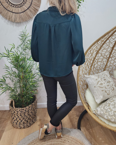 Chemisier femme vert bouteille Andréa