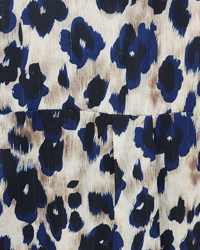 Chemisier femme motif léopard  bleu Capri