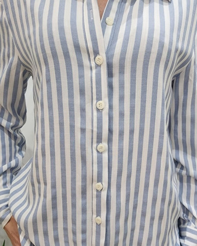 Chemisier femme  bleu à rayures Kali