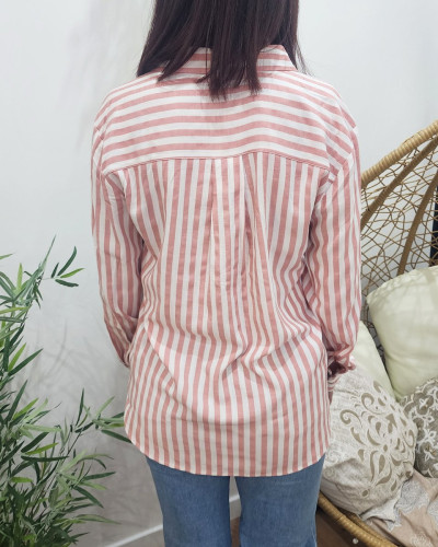 Chemisier femme rose à rayures Kali