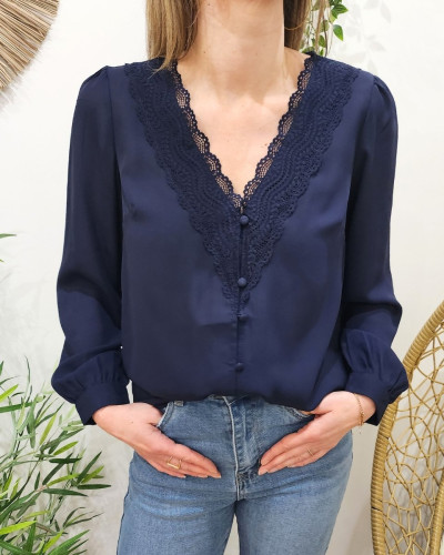 Chemisier femme bleu marine sale