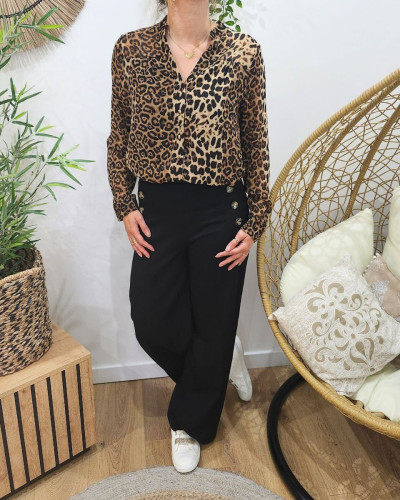 Chemisier femme imprime leopard top