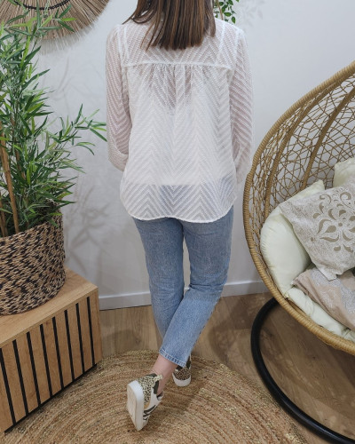 Chemisier femme fluide blanc Rosine