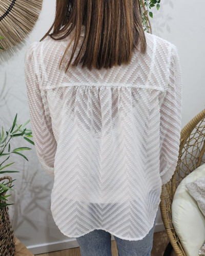Chemisier femme fluide blanc Rosine