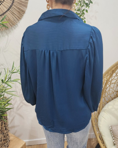 Chemisier femme bleu canard Andréa