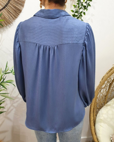 Chemisier femme bleu indigo Andréa
