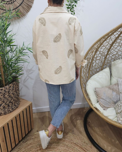 Chemisier femme beige Tascha