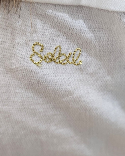 Chemisier femme blanc broderies dorées Love Soleil
