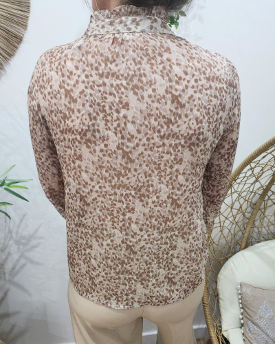 Chemisier femme taupe à motifs Amalys