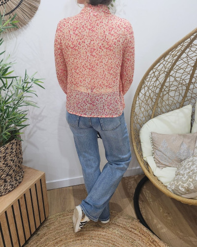 Chemisier femme corail à motifs Amalys