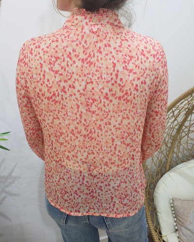 Chemisier femme corail à motifs Amalys