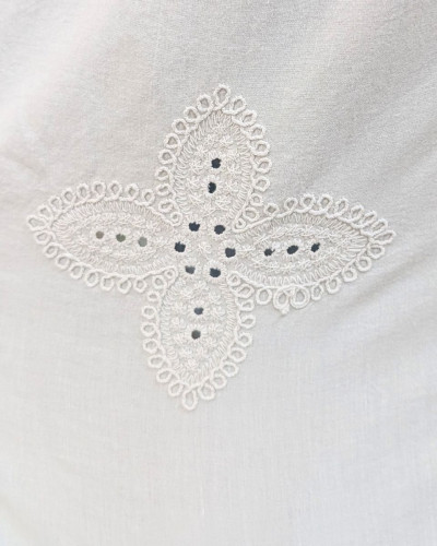 Chemisier femme oversize broderies fleuries