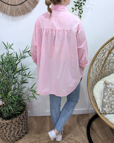 Chemisier femme oversize étoiles broderies strass