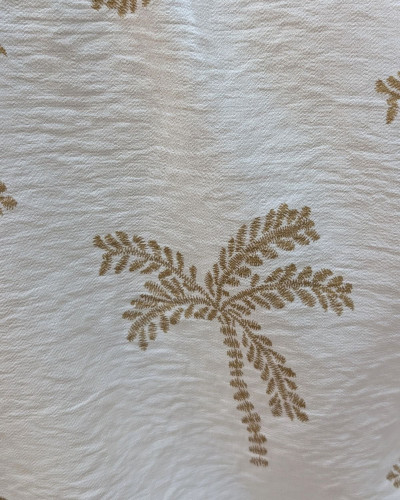 Chemisier femme écru palmiers camel