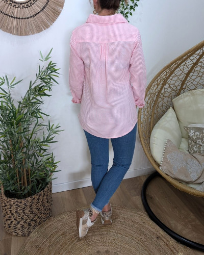 Chemisier femme vichy rose