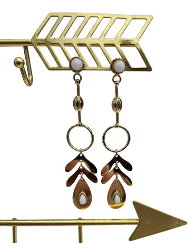 Boucles d'oreilles femme acier doré Clélia